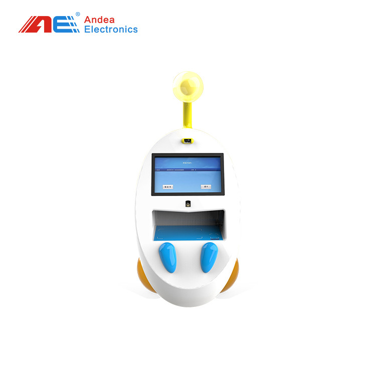 Floor Standing 21.5 Inch Self Service RFID Library Book Borrow And Return Machine With Fingerprint Identification